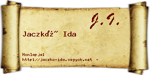 Jaczkó Ida névjegykártya