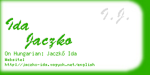 ida jaczko business card
