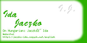 ida jaczko business card